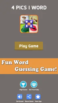What The Word - 4 Pics 1 Word - Fun Word Guessing Screen Shot 0