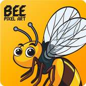 मधुमक्खी पिक्सेल कला - नंबर से सैंडबॉक्स रंग