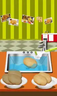 Jogo de culinária de fast food com frite francês Screen Shot 1