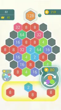 HexPop: Merge number to 2048, Free Puzzle Games Screen Shot 4