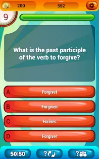 English Irregular Verbs Quiz Screen Shot 6