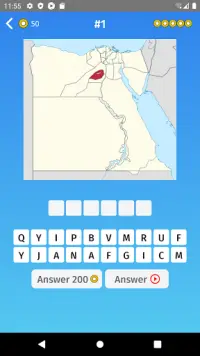 Egypt: Regions & Provinces Map Quiz Game Screen Shot 0