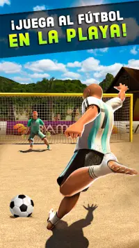 Dispara y Gol - Juego de Fútbol Playa Screen Shot 1