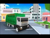 Blocky Garbage Truck Simulator Screen Shot 9