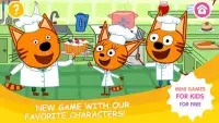 ثلاث قطط: مغامرة طبخ! ألعاب مصغرة للأطفال Screen Shot 0