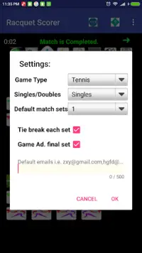 Racquet Game(Tennis,pickleBall ...) Match Scorer Screen Shot 3