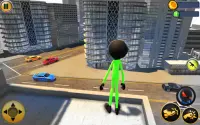 Super Stickman Green Rope Hero: Crime City Screen Shot 11