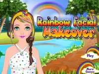Rainbow facial makeup games Screen Shot 0