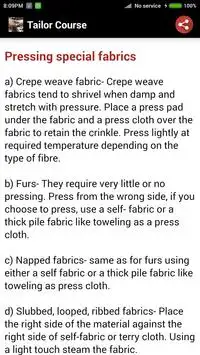 Tailor Course Screen Shot 4