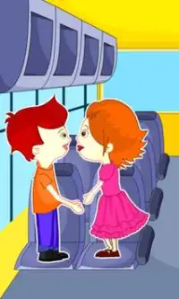 Kissing Game-Kids Bus Fun Screen Shot 1