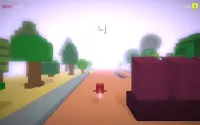 Endless Running Man on Blocky Road Pixel City Screen Shot 0
