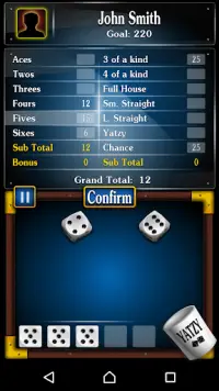 Кости – покер на костях Yatzy Screen Shot 1