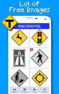 Road Signs Color By Number - Pixel Art Screen Shot 1