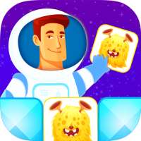 Matching game free for kids. Space monsters!