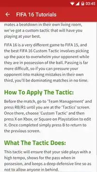 Tutorials for FIFA 16 Screen Shot 4