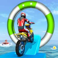 Motor Bike Surfer Water Stunts