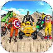 Impossible Mega Ramp Superheros Stunt Racing Sim