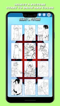 Livre de Coloriage Ninja Animé Screen Shot 3