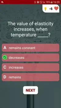 Mechanical Test Quiz Screen Shot 2