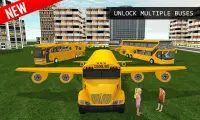 Flying School Bus Simulator 3D: Extreme Tracks Screen Shot 1