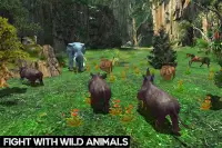 Simulador de família de rinoceronte selvagem Screen Shot 14