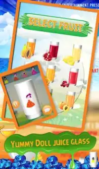 子供のための冷凍ジュースメーカーマニア調理ゲーム - プリンセスのための人形ガラス Screen Shot 1