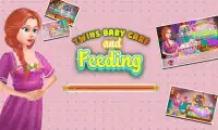 Twins alimentação bebê jogos Screen Shot 2