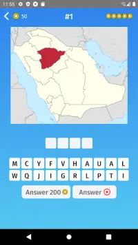 Saudi Arabia: Regions & Provinces Map Quiz Game Screen Shot 0