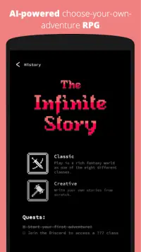 The Infinite Story - AI-powered text adventures Screen Shot 0