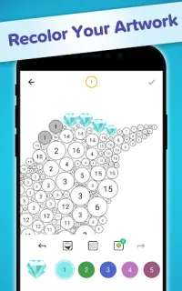Color by Diamond - Circle Art Color by Number Game Screen Shot 8