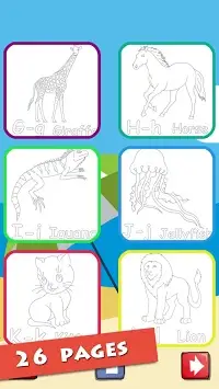 Kids ABC Coloring [Animals] Screen Shot 0