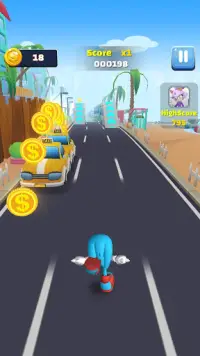Blue Hedgehog Run: Fun Endless Running Game Screen Shot 0