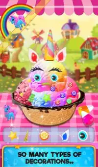 Unicorn Rainbow Ice Cream Maker: Carnival Makanan Screen Shot 7