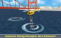 Blocky Helicopter City Heroes Screen Shot 2