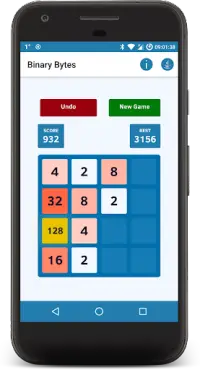 Binary Bytes (2048) Game for Smartwatch ⌚ Screen Shot 0