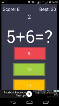 Speed Math Game (Free) Screen Shot 1