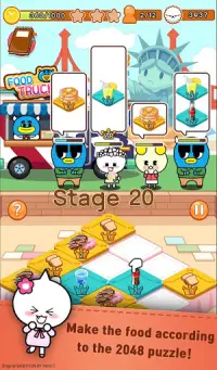 2048 WillYouMarryMe : Food-Truck Puzzle Game Screen Shot 1