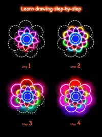 Learn To Draw Glow Flower Screen Shot 10