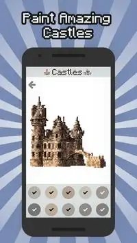 Color by number Castles Pixel Art Screen Shot 1