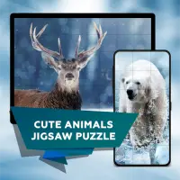 Cute animals jigsaw puzzle games 🐼🐟🐤 Screen Shot 0