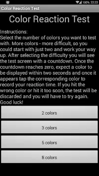 Color Reaction Test Screen Shot 0