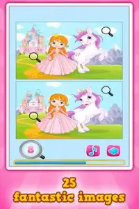Prenses ve Pony: Farkı Bul * Ücretsiz Oyun Screen Shot 2