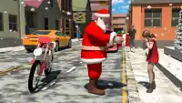 Crazy Santa Christmas: Winter Moto Gift Delivery Screen Shot 1