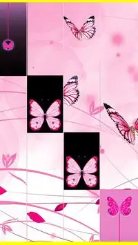 Piano Tiles : Pink Butterfly Piano Tiles Screen Shot 1