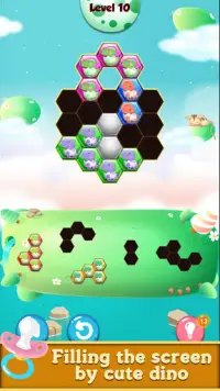 เกมปริศนา Dino Hexa :  ไดโนเสาร์ Hexa ปริศนาบล็อก Screen Shot 2