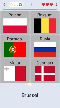 Negara di Eropah: Peta, bendera dan ibu kota kuiz Screen Shot 4