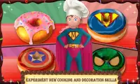 सुपर हीरो डोनट Desserts दुकान: मीठा बेकरी खेल Screen Shot 2
