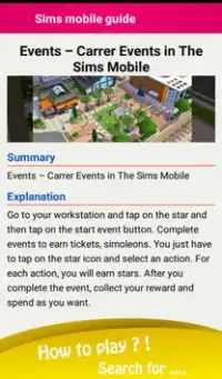 Sims mobile guide 2018 Screen Shot 5