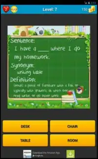 Vocabulary Quiz 1st Grade Screen Shot 4