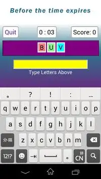 Letters Fast typing game Screen Shot 2